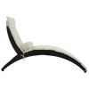 Patio Wicker Sun Lounger, Pe Rattan Foldable Chaise Lounger With Removable Cushion And Bolster Pillow, Black Wicker And Beige Cushion (2 Sets)