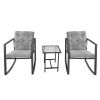 3 Pieces Patio Set Outdoor Patio Furniture Sets Modern Rocking Chair Furniture Sets Clearance Cushioned Chairs Conversation Sets With Coffee Table For