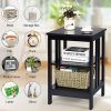 Set Of 2 Multifunctional 3-Tier Nightstand Sofa Side Table With Reinforced Bars And Stable Structure
