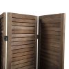 Sycamore Wood 8 Panel Screen Folding Louvered Room Divider