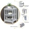 Set Of 2 Multifunctional 3-Tier Nightstand Sofa Side Table With Reinforced Bars And Stable Structure