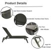 Outdoor 2-Pcs Set Chaise Lounge Chairs, Five-Position Adjustable Aluminum Recliner, All Weather For Patio, Beach, Yard, Pool Rt