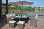 Direct Wicker 11-Piece Outdoor Pe Rattan Wicker Patio Dining Table Set Garden Outdoor Patio Furniture Set