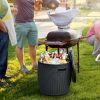 9.5 Gallon 4-In-1 Patio Rattan Cool Bar Cocktail Table Side Table Xh