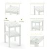 Double Outdoor Side Table, Rectangular Patio Side Table 14.2' X 18.5' X 22.6' In Hdpe, Weather Resistant And Waterproof For Camping, Picnic, Cookouts,