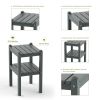 Double Outdoor Side Table, Rectangular Patio Side Table 14.2' X 18.5' X 22.6' In Hdpe, Weather Resistant And Waterproof For Camping, Picnic, Cookouts,