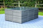 Direct Wicker 11-Piece Outdoor Pe Rattan Wicker Patio Dining Table Set Garden Outdoor Patio Furniture Set