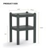 Double Outdoor Side Table, Rectangular Patio Side Table 14.2' X 18.5' X 22.6' In Hdpe, Weather Resistant And Waterproof For Camping, Picnic, Cookouts,
