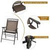 Garden Furniture Outdoor Patio Bistro 3 Pieces Set Of Round Table And Folding Chairs