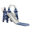 Children Slide Swing Set, 3-In-1 Combination Activity Center Freestanding Slides Playset For Kids Indoor Toddler Climbing Stairs Toy With Basketball H