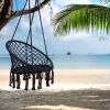 Hammock Chair Macrame Swing Max 330 Lbs Hanging Cotton Rope Hammock Swing Chair For Indoor And Outdoor
