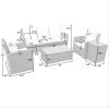 5 Piece Rattan Sectional Seating Group With Cushions And Table, Patio Furniture Sets, Outdoor Wicker Sectional