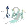 Children Slide Swing Set, 5-In-1 Combination Activity Center Freestanding Slides Playset For Kids Indoor Toddler Climbing Stairs Toy With Basketball H