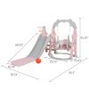 Children Slide Swing Set, 3-In-1 Combination Activity Center Freestanding Slides Playset For Kids Indoor Toddler Climbing Stairs Toy With Basketball H