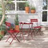 Sr Steel Patio Bistro Set, Folding Outdoor Patio Furniture Sets, 3 Piece Patio Set Of Foldable Patio Table And Chairs