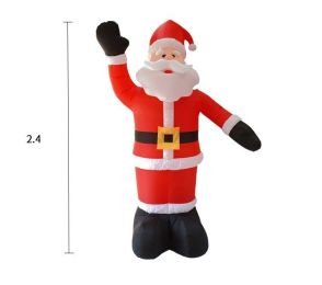 2.4M Christmas Inflatables Santa Claus With Led Lights For Holiday Outdoor Indoor Yard Decoration, Christmas Inflatable Outdoor Smiley Santa Claus