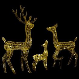 Acrylic Reindeer Family Christmas Decoration 300 Led Warm White